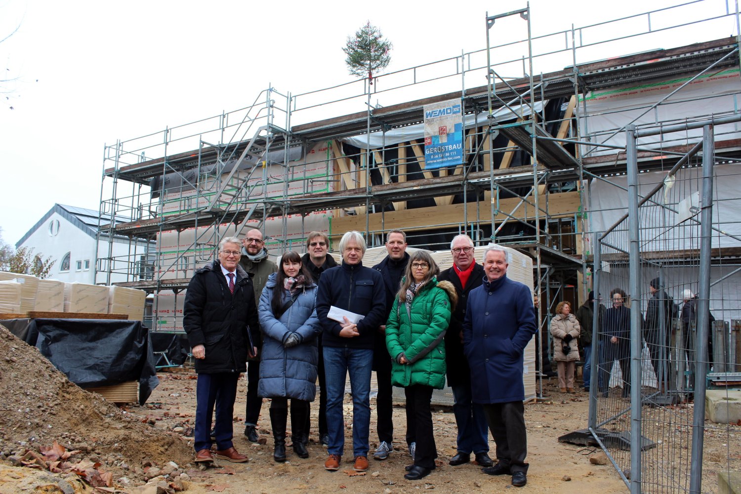 Das Richtfests auf der Baustelle der Wilhelm-Busch-Schule.