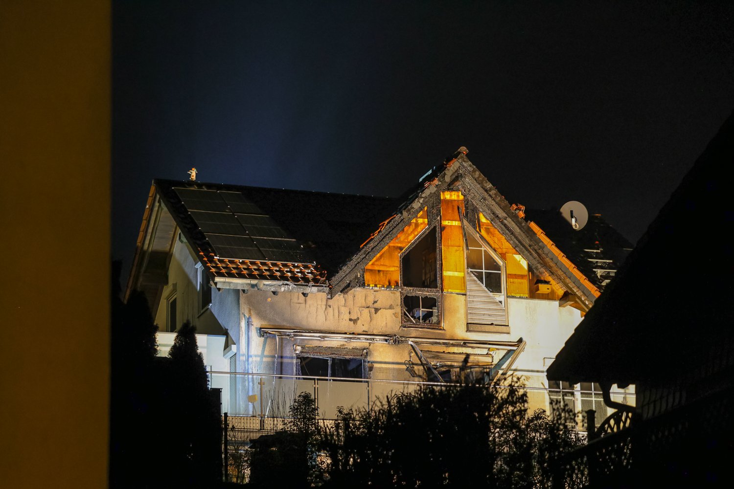 Fassadenbrand in der Silvesternacht in Wächtersbach.