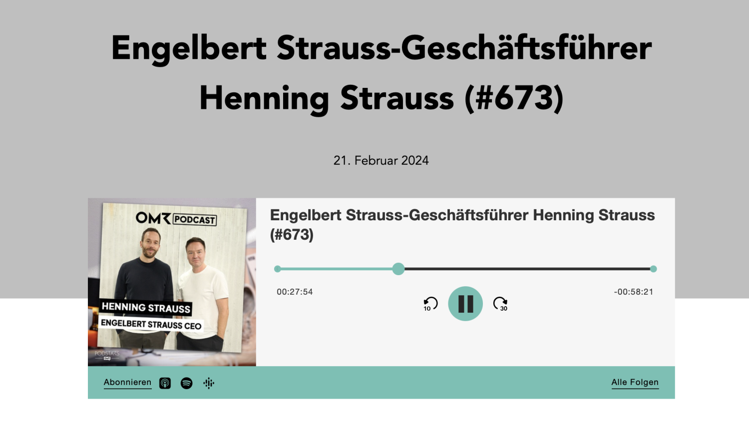 Biebergemünd: Henning Strauss zu Gast im OMR-Podcast