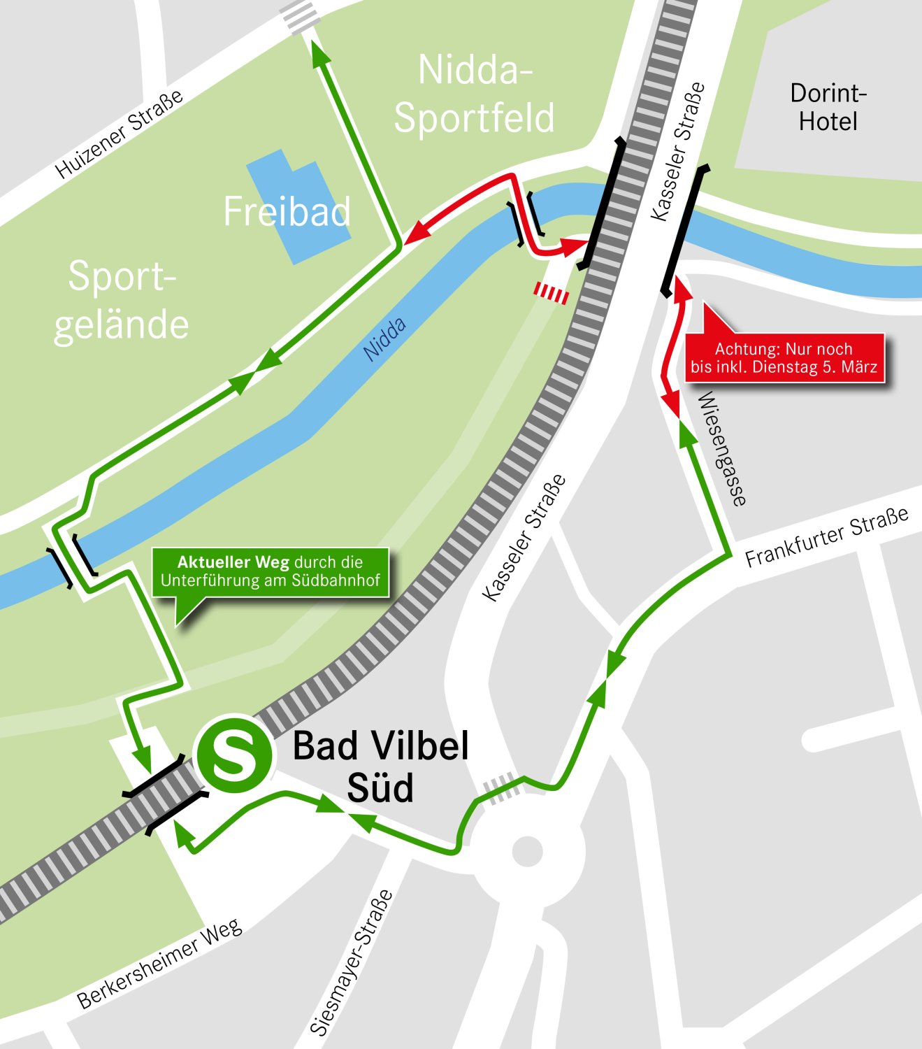 Durch die neue Unterführung am Südbahnhof bieten sich neue Wegefüh-rungen an.