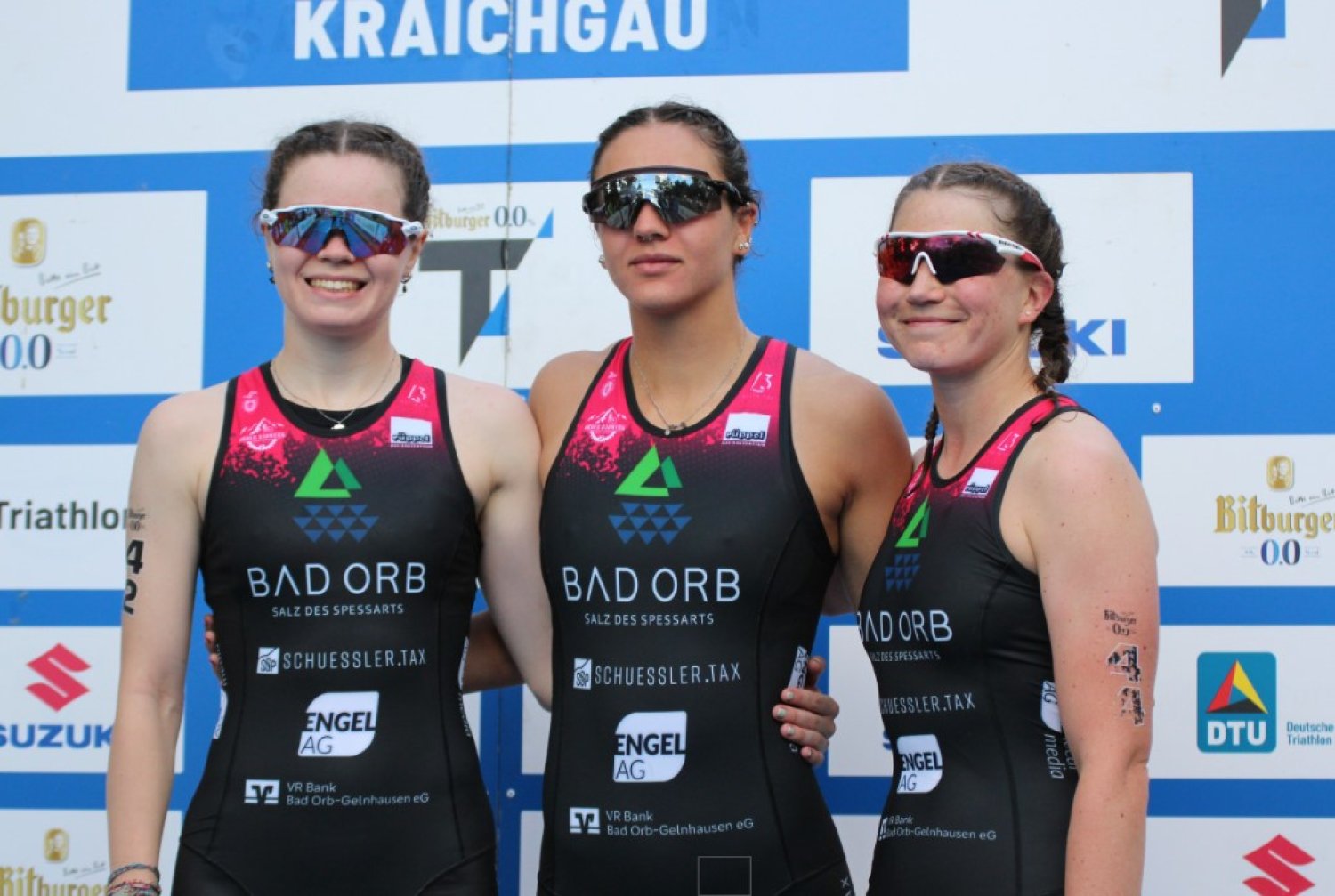 Die Topathletinnen des TV Bad Orb: Leonie Hauser, Borbála Sarcia, Theresa Moser.