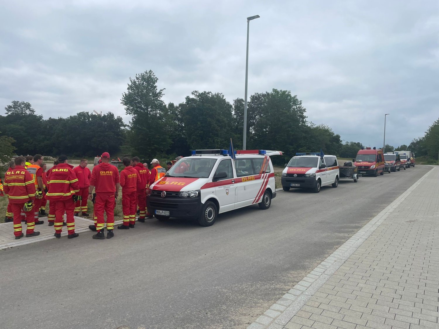 Kurz nach seiner Ankunft war der Wasserrettungszug aus dem Main-Kinzig-Kreis bereits einsatzbereit.