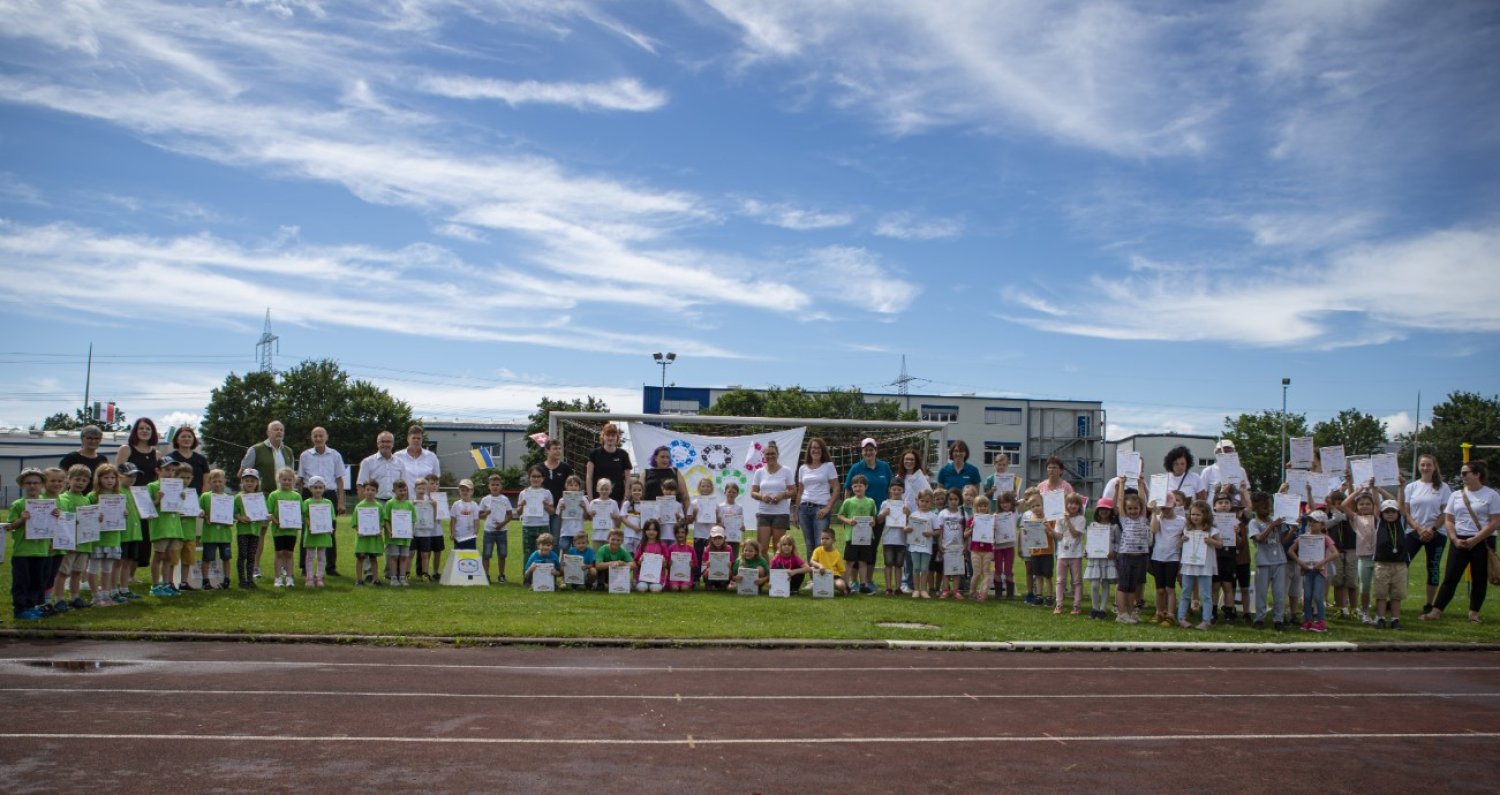 80 Vorschulkinder nahmen an den sportlichen Abnahmen teil.