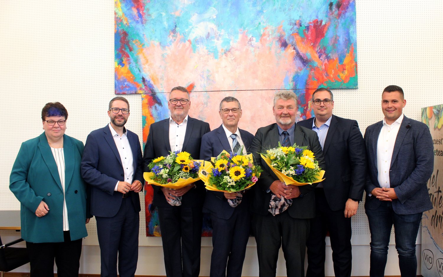 v.l.n.r.: Ulrike Schmid, Thorsten Stolz, Bernd Kaltschnee, Thomas Mutschler, Oliver Böff, Jan Jakobi und Niklas Ansorge. 