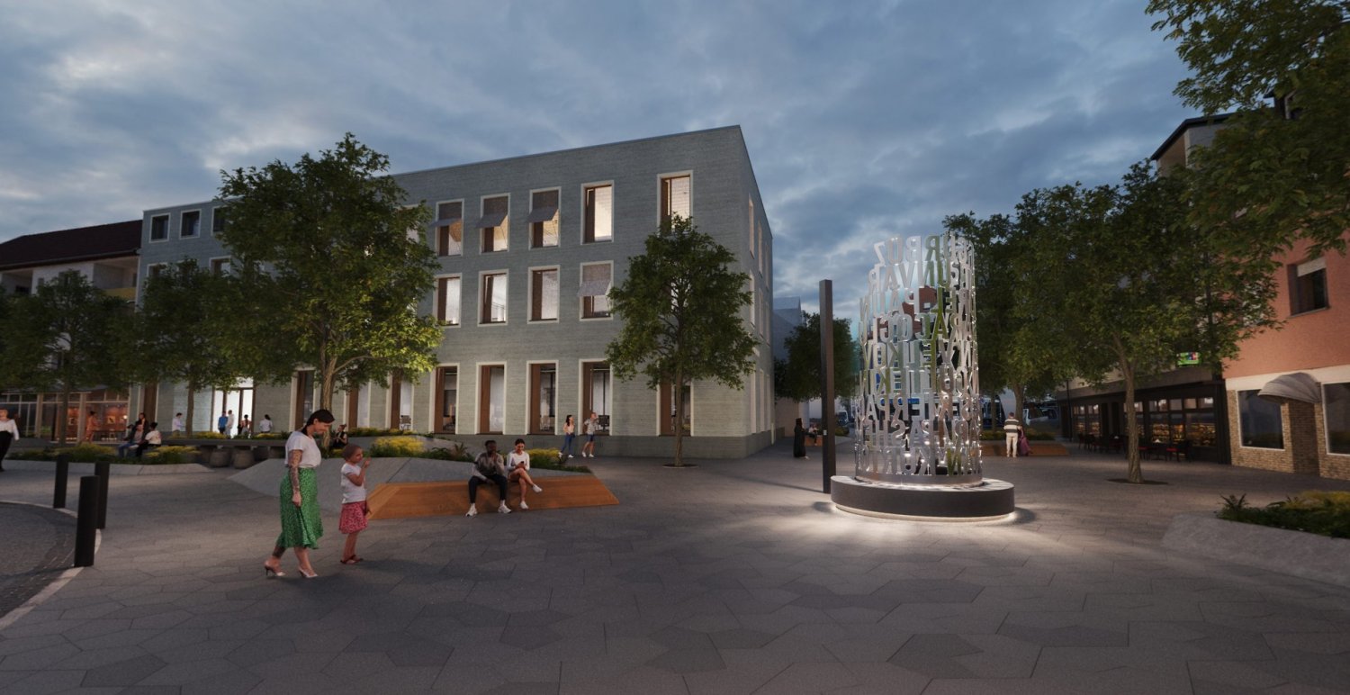 Das Mahnmal für Opfer des Anschlags in Hanau wird am Kanaltorplatz errichtet