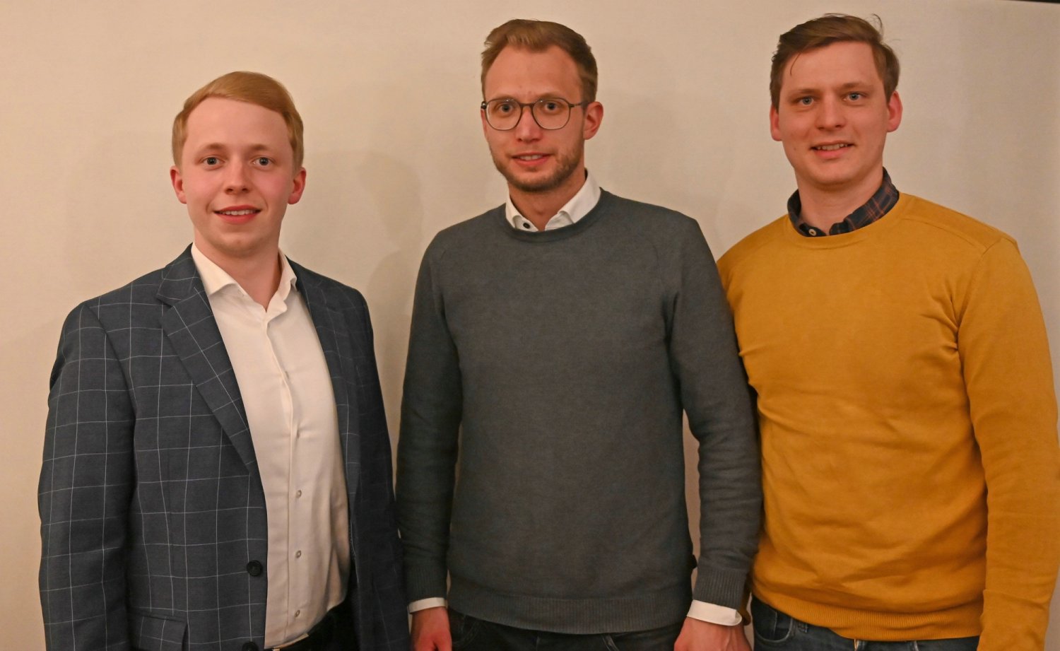 Kreisbeigeordneter Jannik Marquart, Referent Benedikt Stock, Vorsitzender der CDU Sinntal, Lukas Henke (v.li.).