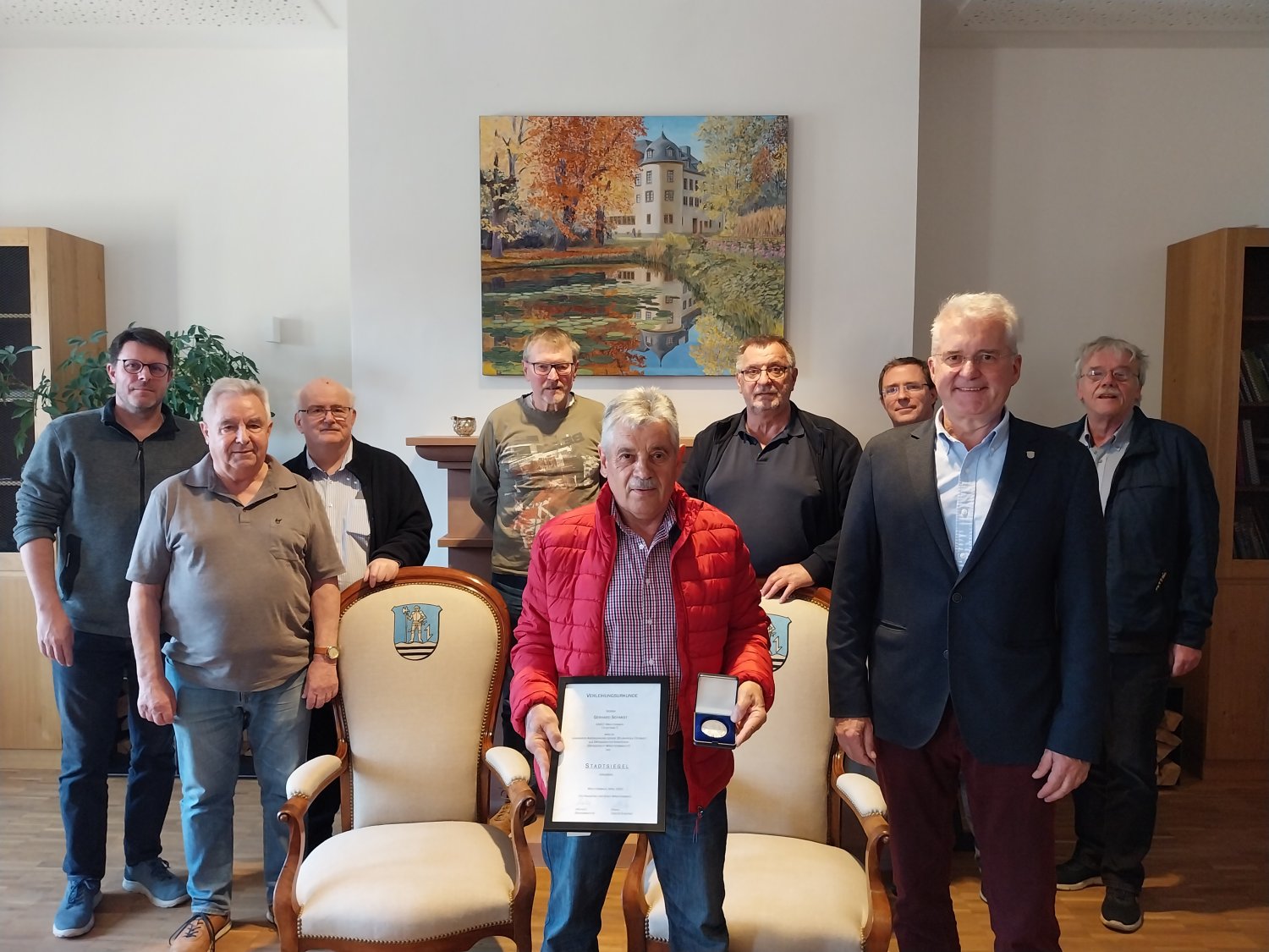 Der Magistrat der Stadt Wächtersbach mit Gerhard Schmidt (5. v.l.)