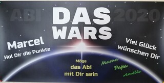 Unser Plakat für unseren Sohn Marcel, der am Montag mit LK Musik an der Kopernikusschule Freigericht beginnt. Viel Erfolg, auch allen anderen