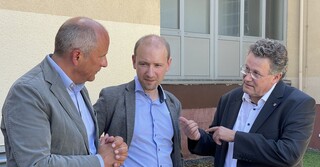 Minister Poseck, Max Schaad, Michael Reul (alle CDU, v.l.n.r.)