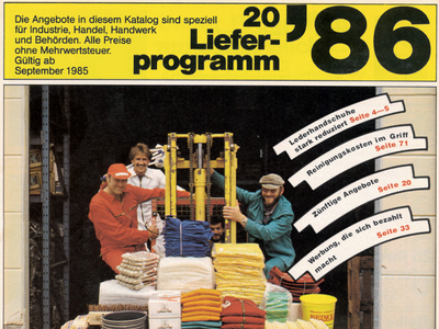 Auf den ersten Katalogen durfte Borde (im weißen Overall) modeln