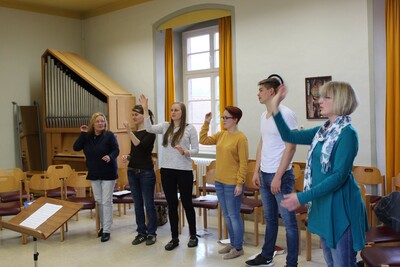Chorleitungsunterricht in der KMF.