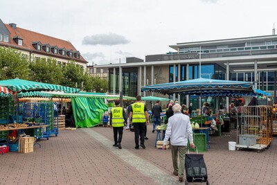 Auch auf dem Wochenmarkt tummelten sich nur relativ wenige Menschen