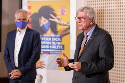 Ministerpräsident Volker Bouffier und Tarek Al-Wazir am Mittwoch in Wiesbaden