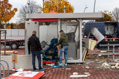 Geldautomatensprengung in Bruchköbel im November 2021 - <i>Foto: Justin Möser</i>