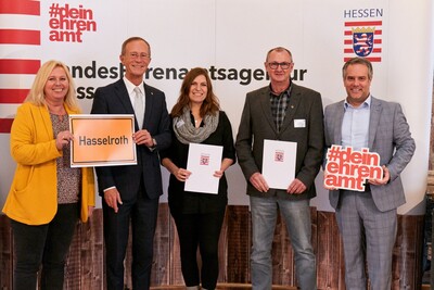 Tanja Friedrich, Staatsminister Axel Wintermeyer, Christine Mohn, Volker Schneider, Michael Meiers (v.li).
